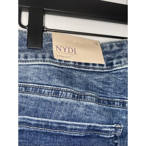 NWT NYDJ Jeans 12 Womens Stoney Blue Marilyn Straight High Rise Stretch Denim - Picture 5 of 12